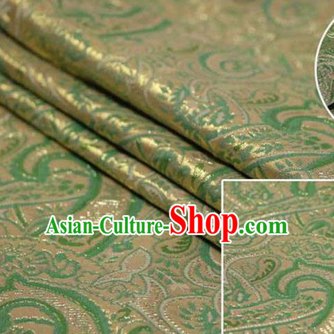 Chinese Classical Pattern Design Green Brocade Asian Traditional Hanfu Silk Fabric Tang Suit Fabric Material