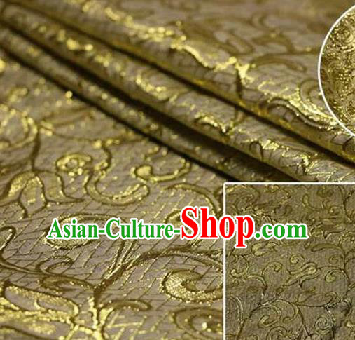 Chinese Classical Pattern Design Bronze Brocade Asian Traditional Hanfu Silk Fabric Tang Suit Fabric Material