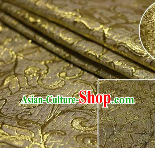 Chinese Classical Pattern Design Bronze Brocade Asian Traditional Hanfu Silk Fabric Tang Suit Fabric Material