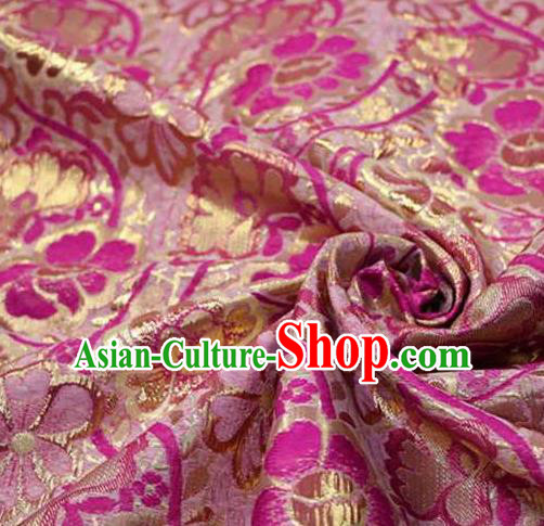 Chinese Classical Pattern Design Rosy Brocade Asian Traditional Hanfu Silk Fabric Tang Suit Fabric Material