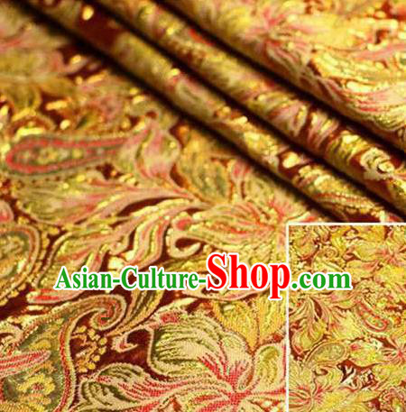 Chinese Classical Pattern Design Purplish Red Brocade Asian Traditional Hanfu Silk Fabric Tang Suit Fabric Material