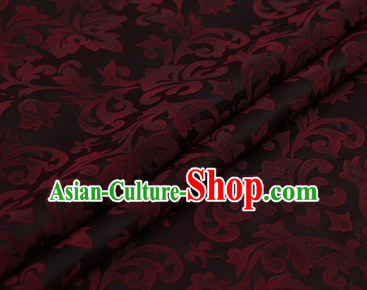 Chinese Traditional Red Grape Vine Pattern Design Satin Watered Gauze Brocade Fabric Asian Silk Fabric Material