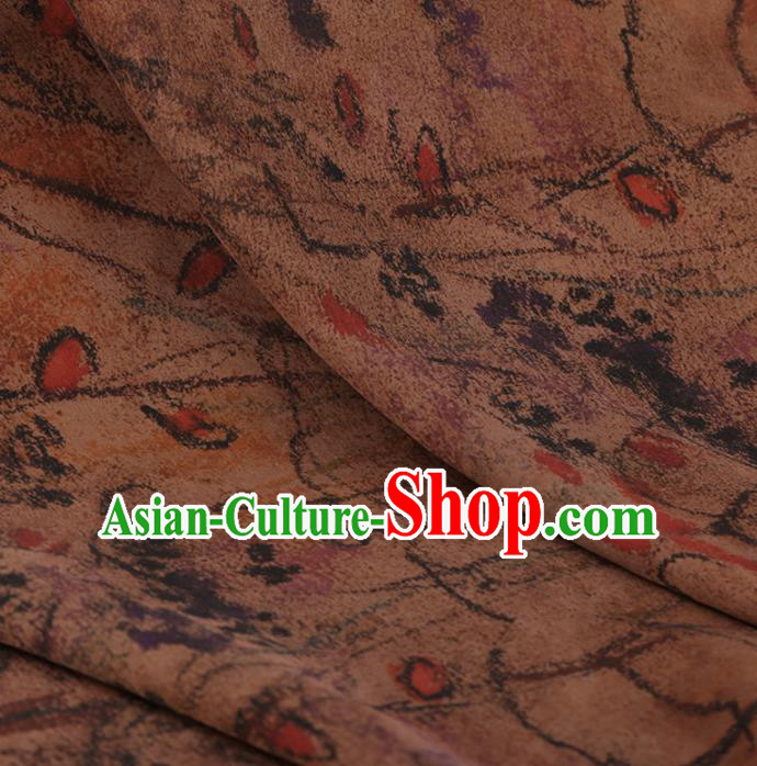 Traditional Chinese Classical Lotus Pattern Design Satin Watered Gauze Brocade Fabric Asian Silk Fabric Material