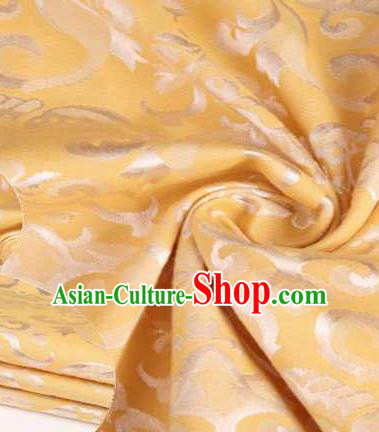Chinese Classical Didymaotus Pattern Design Golden Brocade Traditional Hanfu Silk Fabric Tang Suit Fabric Material