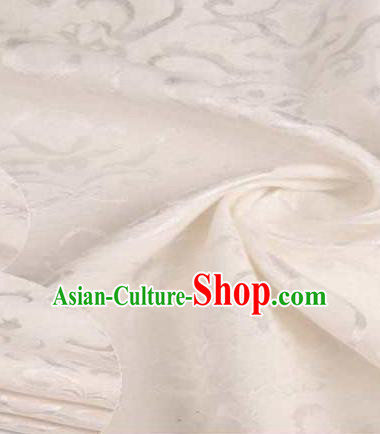 Chinese Classical Didymaotus Pattern Design White Brocade Traditional Hanfu Silk Fabric Tang Suit Fabric Material