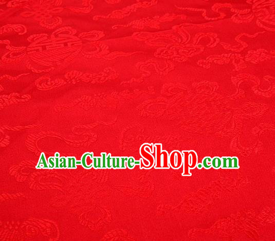 Chinese Classical Ribbon Pattern Design Red Brocade Asian Traditional Hanfu Silk Fabric Tang Suit Fabric Material