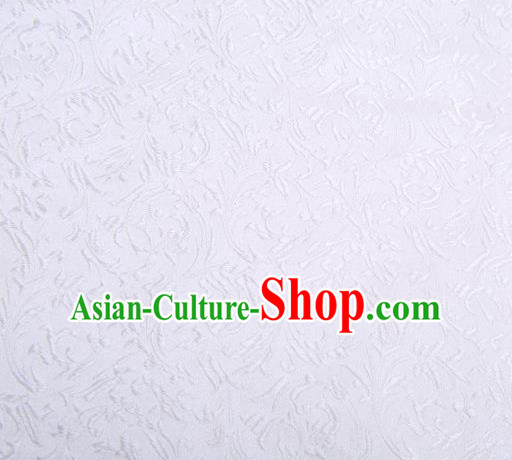 Chinese Classical Pattern Design White Brocade Asian Traditional Hanfu Silk Fabric Tang Suit Fabric Material