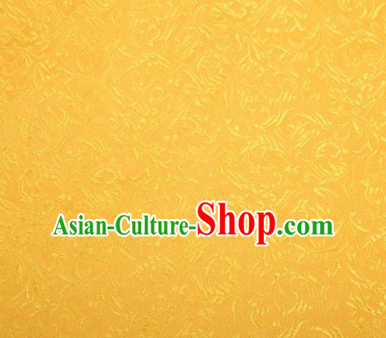 Chinese Classical Pattern Design Yellow Brocade Asian Traditional Hanfu Silk Fabric Tang Suit Fabric Material