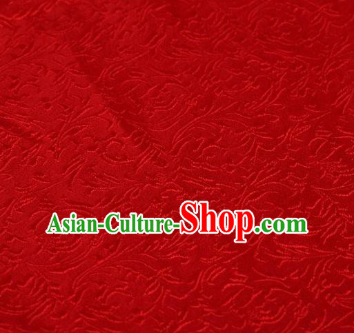 Chinese Classical Scroll Pattern Design Red Brocade Asian Traditional Hanfu Silk Fabric Tang Suit Fabric Material