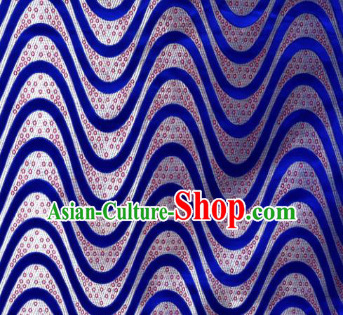 Chinese Classical Plum Blossom Pattern Design Royalblue Brocade Asian Traditional Hanfu Silk Fabric Tang Suit Fabric Material