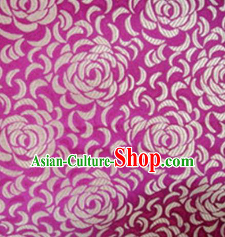 Chinese Classical Chrysanthemum Pattern Design Rosy Brocade Asian Traditional Hanfu Silk Fabric Tang Suit Fabric Material