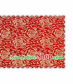 Chinese Classical Chrysanthemum Pattern Design Red Brocade Asian Traditional Hanfu Silk Fabric Tang Suit Fabric Material