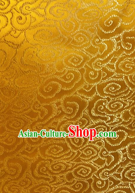 Chinese Classical Cloud Pattern Design Golden Brocade Asian Traditional Hanfu Silk Fabric Tang Suit Fabric Material