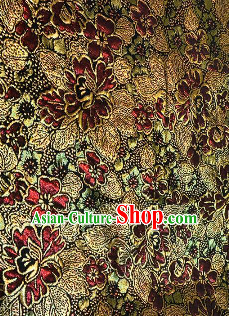 Chinese Classical Pattern Design Purplish Red Brocade Asian Traditional Tibetan Robe Silk Fabric Tang Suit Fabric Material