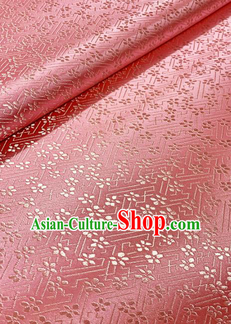 Chinese Classical Plum Blossom Pattern Design Pink Brocade Asian Traditional Cheongsam Silk Fabric Tang Suit Fabric Material
