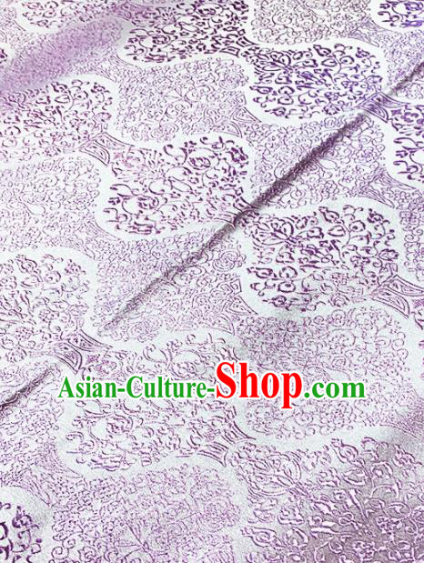 Chinese Classical Vase Pattern Design Purple Brocade Drapery Asian Traditional Tang Suit Silk Fabric Material