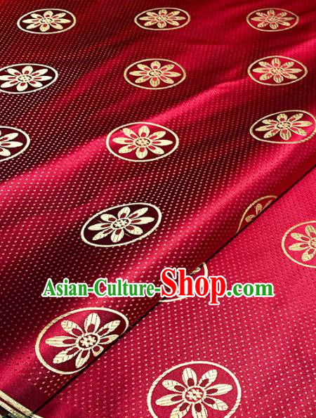 Chinese Classical Pattern Design Wine Red Brocade Drapery Asian Traditional Tang Suit Silk Fabric Material