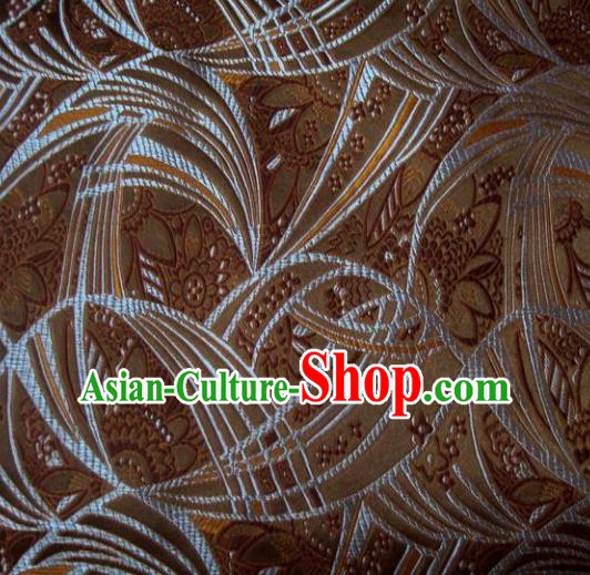 Chinese Classical Chrysanthemum Pattern Design Brown Brocade Asian Traditional Hanfu Silk Fabric Tang Suit Fabric Material