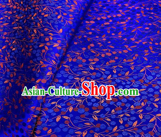 Chinese Classical Little Flowers Pattern Design Royalblue Brocade Drapery Asian Traditional Tang Suit Silk Fabric Material