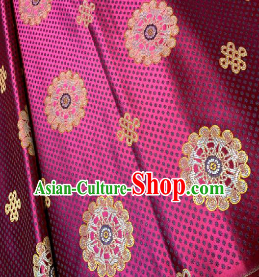 Chinese Classical Satin Little Flowers Pattern Design Rosy Brocade Drapery Asian Traditional Tang Suit Silk Fabric Material