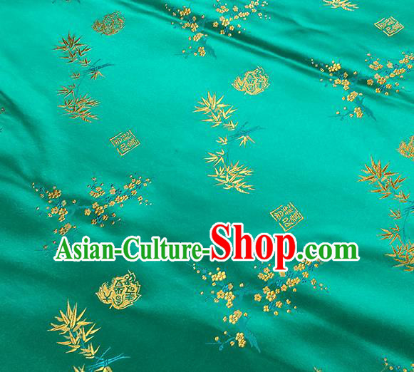 Traditional Chinese Classical Orchid Pattern Design Fabric Light Green Brocade Tang Suit Satin Drapery Asian Silk Material