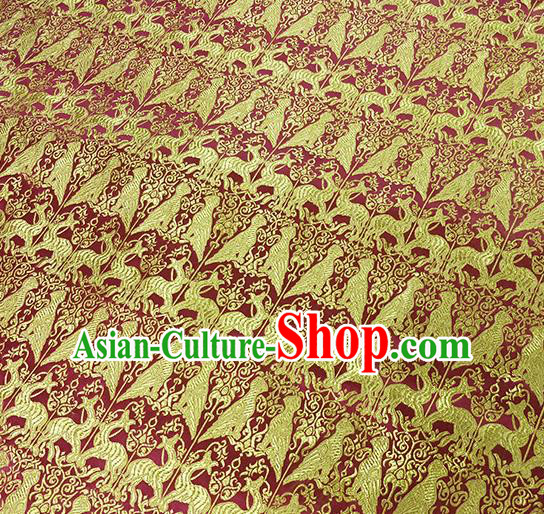 Traditional Chinese Classical Deers Pattern Design Fabric Brocade Tang Suit Satin Drapery Asian Silk Material