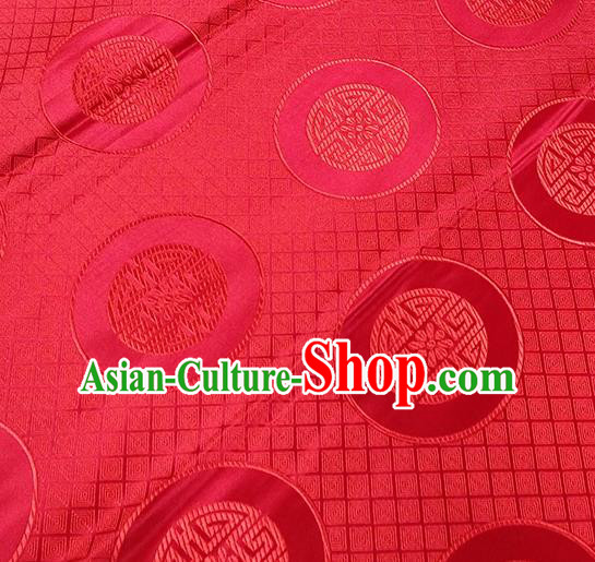 Traditional Chinese Classical Lucky Pattern Design Fabric Red Brocade Tang Suit Satin Drapery Asian Silk Material