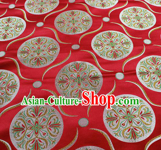 Traditional Chinese Classical Pattern Design Fabric Wedding Red Brocade Tang Suit Satin Drapery Asian Silk Material