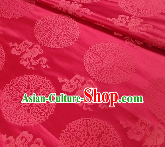 Traditional Chinese Classical Ribbon Cucurbit Pattern Design Fabric Red Brocade Tang Suit Satin Drapery Asian Silk Material