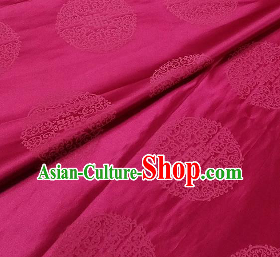 Traditional Chinese Classical Ribbon Cucurbit Pattern Design Fabric Rosy Brocade Tang Suit Satin Drapery Asian Silk Material