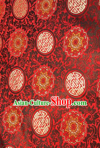 Traditional Chinese Pattern Design Red Brocade Classical Satin Drapery Asian Tang Suit Silk Fabric Material