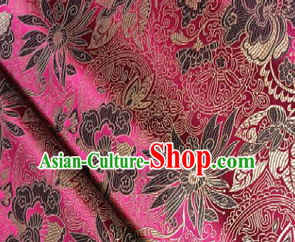 Rosy Brocade Traditional Chinese Classical Pattern Design Satin Drapery Asian Tang Suit Silk Fabric Material