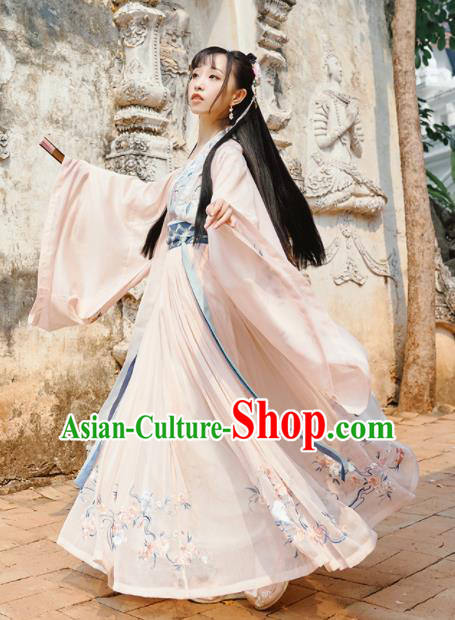 Traditional Chinese Ming Dynasty Princess Embroidered Hanfu Dress Ancient Drama Court Lady Historical Costume for Women