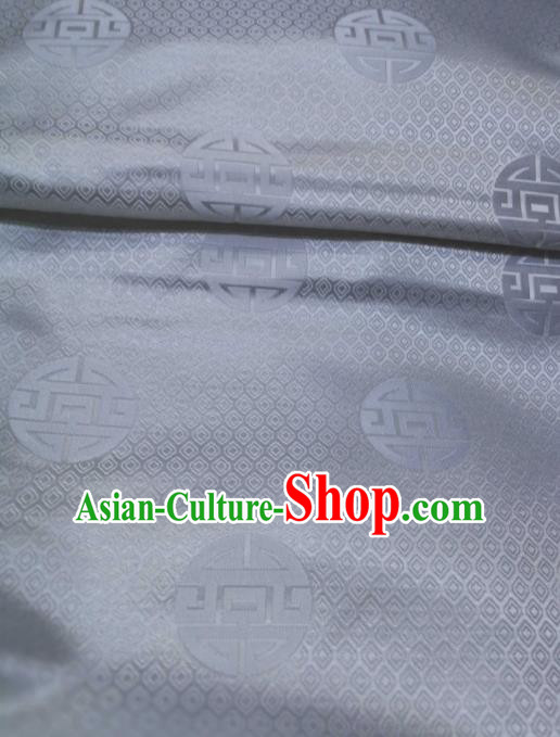 Asian Chinese Satin Classical Pattern Design Grey Brocade Mongolian Robe Fabric Traditional Drapery Silk Material