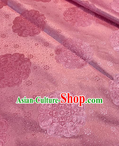 Chinese Tang Suit Pink Brocade Classical Pattern Design Satin Fabric Asian Traditional Drapery Silk Material