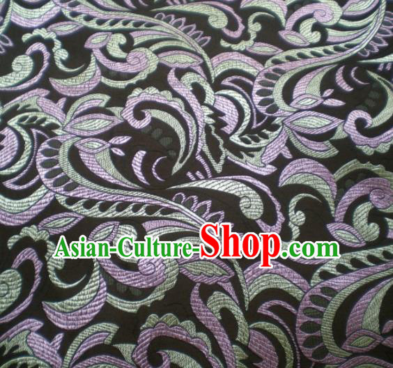 Chinese Classical Pattern Design Satin Fabric Tang Suit Black Brocade Asian Traditional Drapery Silk Material