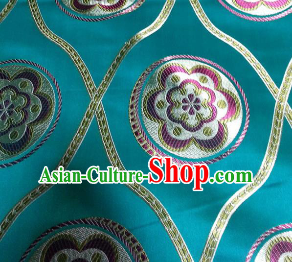 Chinese Classical Pattern Design Satin Fabric Tang Suit Green Brocade Asian Traditional Drapery Silk Material