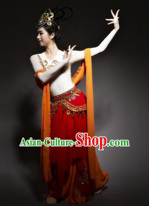 Chinese Traditional Dance Bichunmoo Red Dress Classical Dance Stage Performance Costume for Women