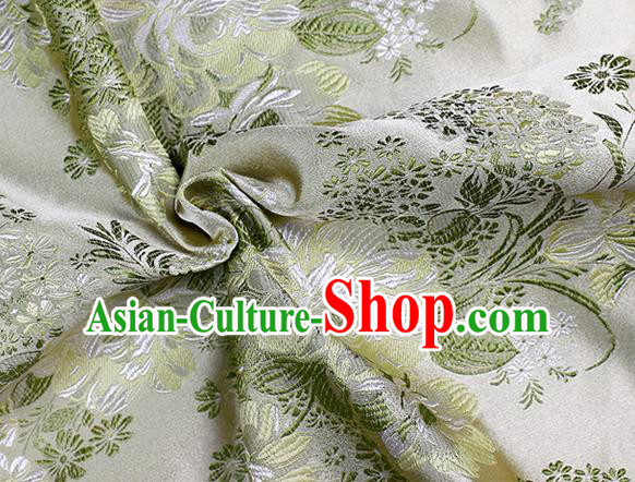 Chinese Classical Peony Pattern Design White Satin Fabric Brocade Asian Traditional Drapery Silk Material