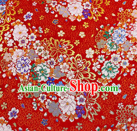 Chinese Classical Royal Pattern Design Red Satin Fabric Brocade Asian Traditional Drapery Silk Material