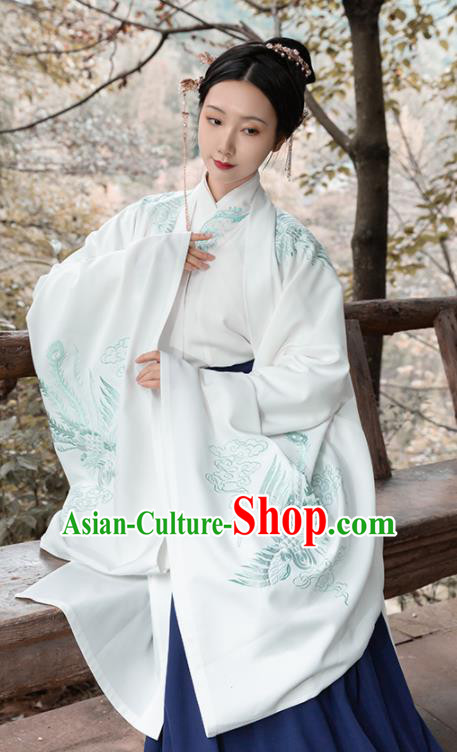 Asian Chinese Ancient Dowager Embroidered Hanfu Dress Traditional Ming Dynasty Nobility Lady Historical Costume for Women