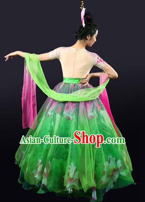 Chinese Spring Festival Gala Modern Dance Green Dress Opening Dance Stage Performance Costume for Women