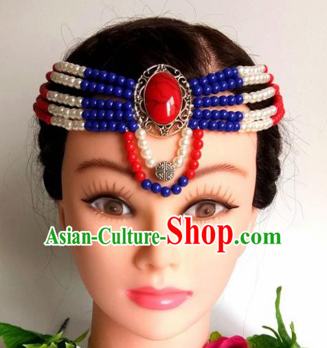 Chinese Traditional Mongol Nationality Female Hair Clasp Mongolian Ethnic Dance Headband Accessories for Women