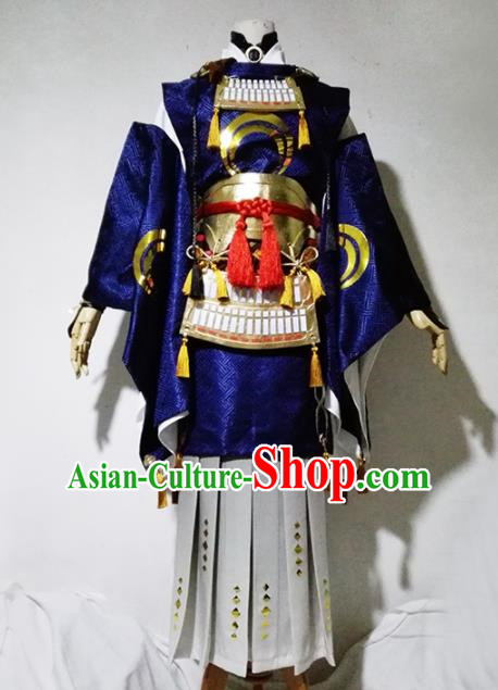 Chinese Traditional Cosplay Female Warrior Royalblue Costume Ancient Swordsman Dress for Women