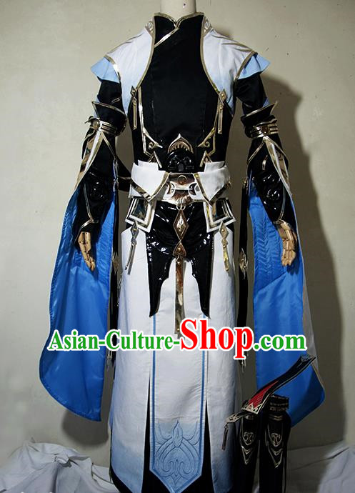 Chinese Traditional Cosplay Taoist Priest Royal Highness Costume Ancient Swordsman Hanfu Clothing for Men