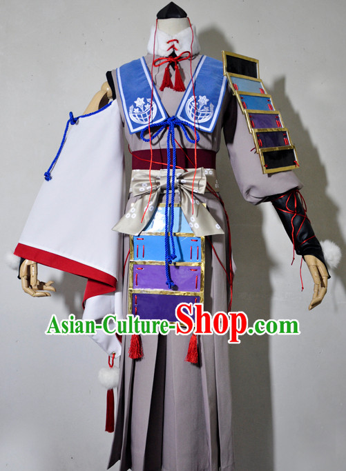 Chinese Traditional Cosplay Princess Knight Grey Costume Ancient Fairy Swordsman Dress for Women