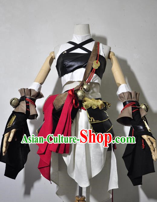 Top Grade Cosplay Assassin Young Lady Costume Ancient Female Swordsman White Dress for Women