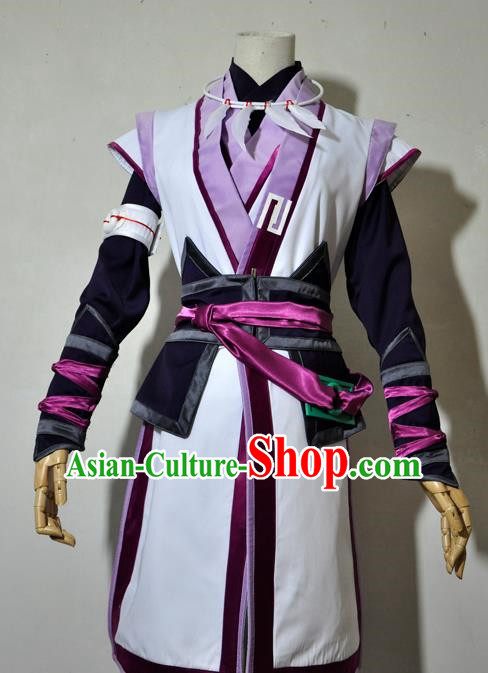 Chinese Traditional Cosplay Taoist Priest Young Hero Costume Ancient Swordsman Hanfu Clothing for Men