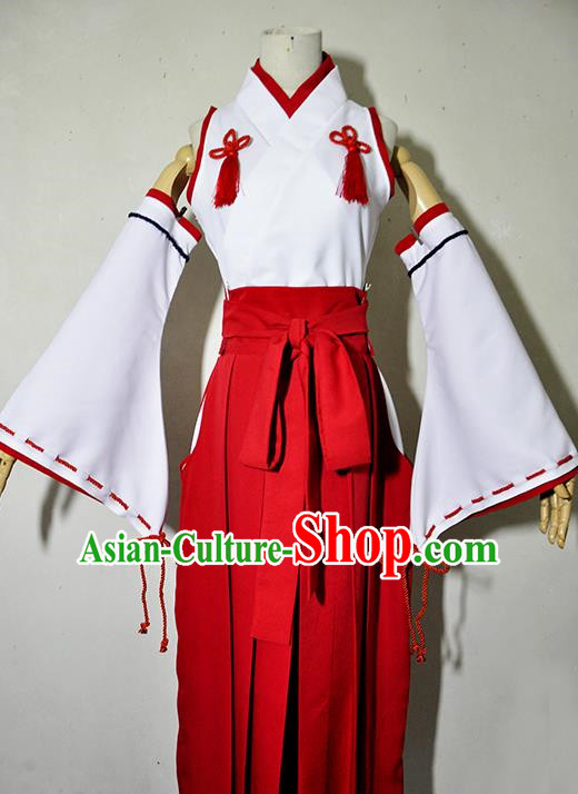 Top Grade Cosplay Assassin Witch Costume Ancient Female Swordsman Red Dress for Women