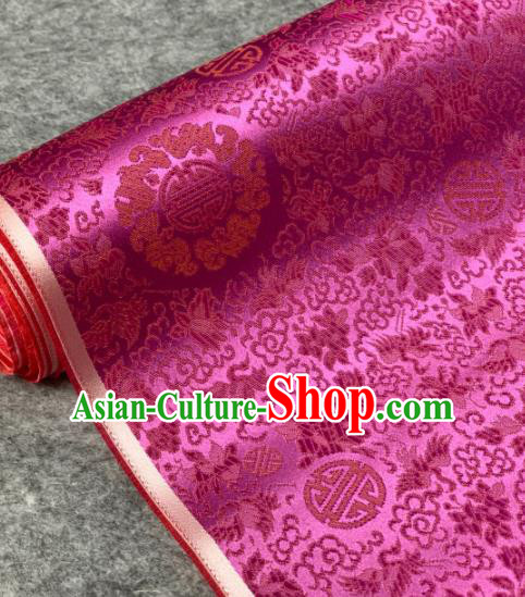 Traditional Chinese Rosy Satin Classical Phoenix Pattern Design Brocade Fabric Asian Silk Fabric Material